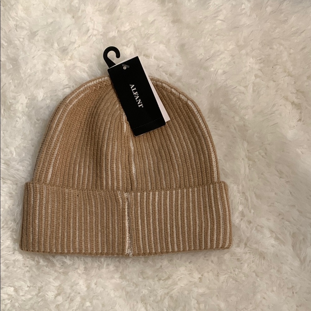 🆕 Alfani Ribbed Knit Beanie in Tan